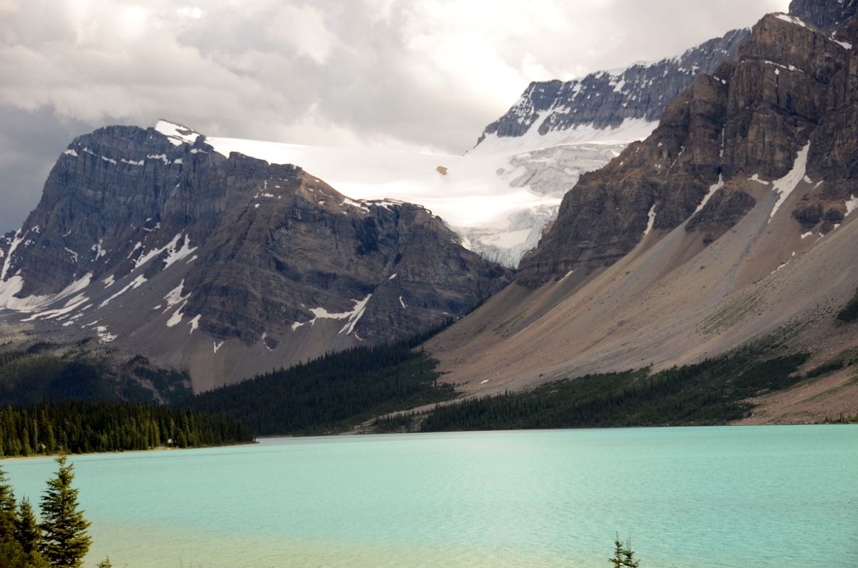 39 Bow Lake And Crowfoot Mountain and Glacier In Summer From Icefields Parkway